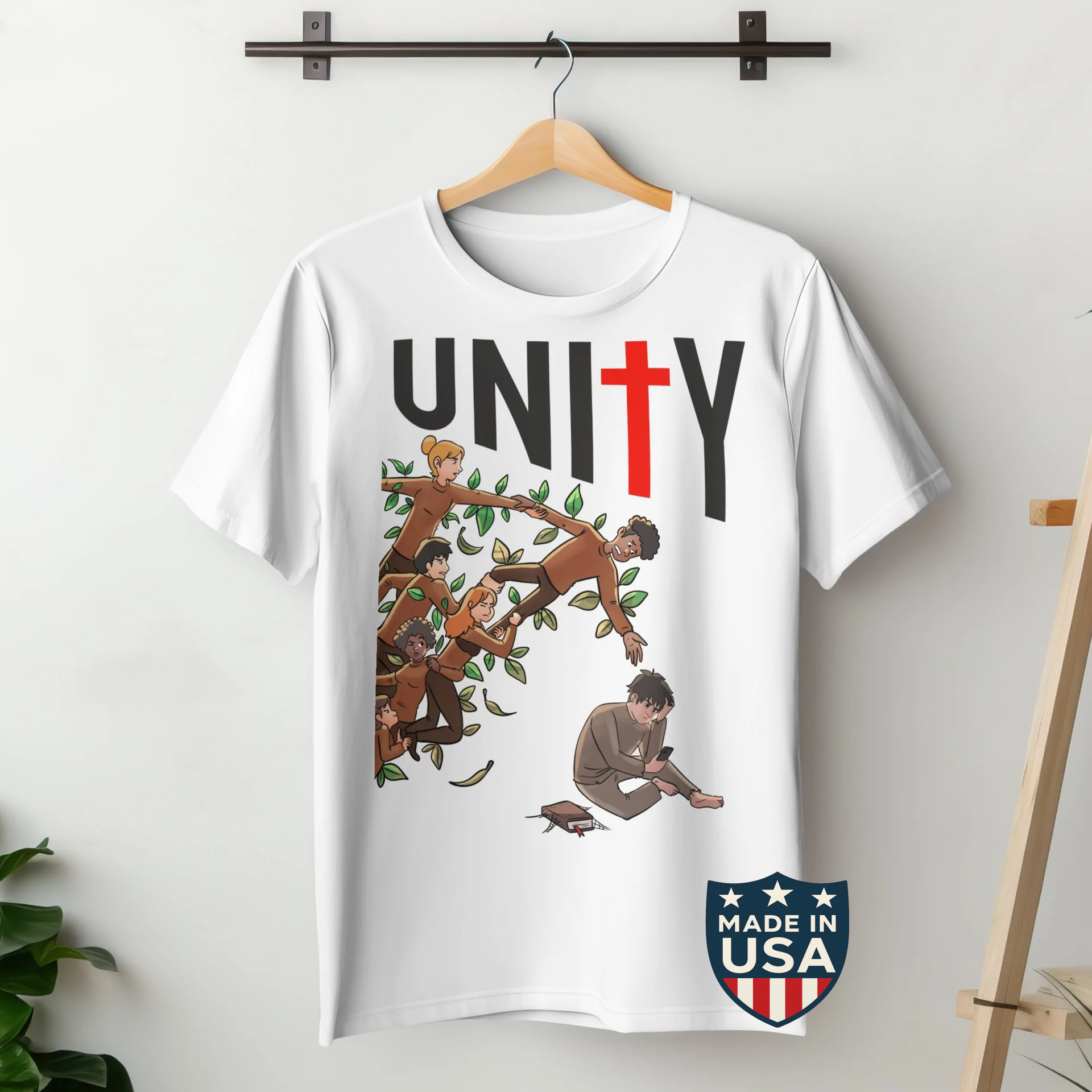 Unity in Christ Front/Back + Oversized Print T-shirt (Made in the USA)