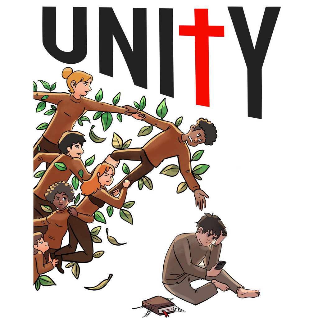 Unity in Christ Front/Back + Oversized Print T-shirt (Made in the USA)