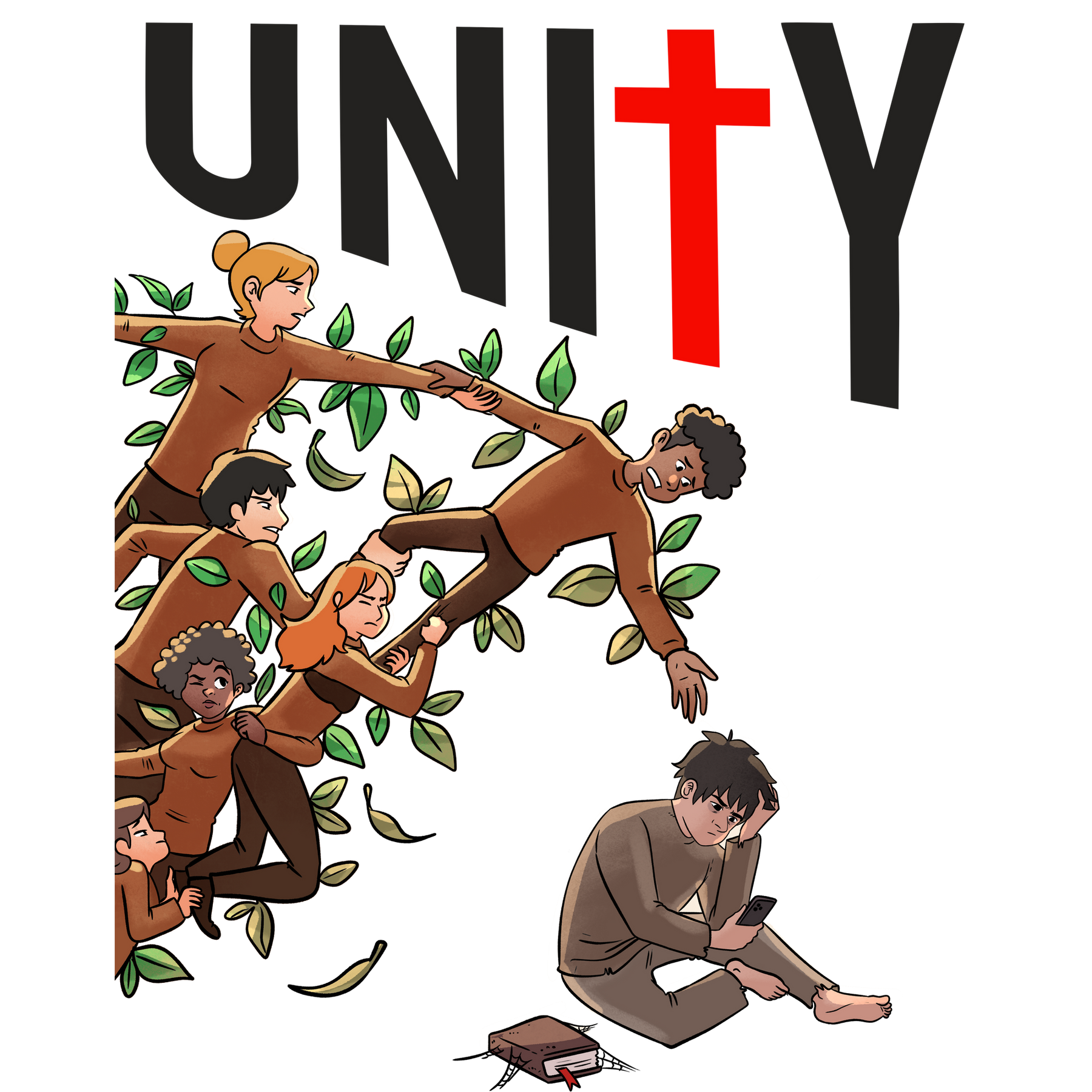 Unity in Christ Front/Back + Oversized Print T-shirt (Made in the USA)
