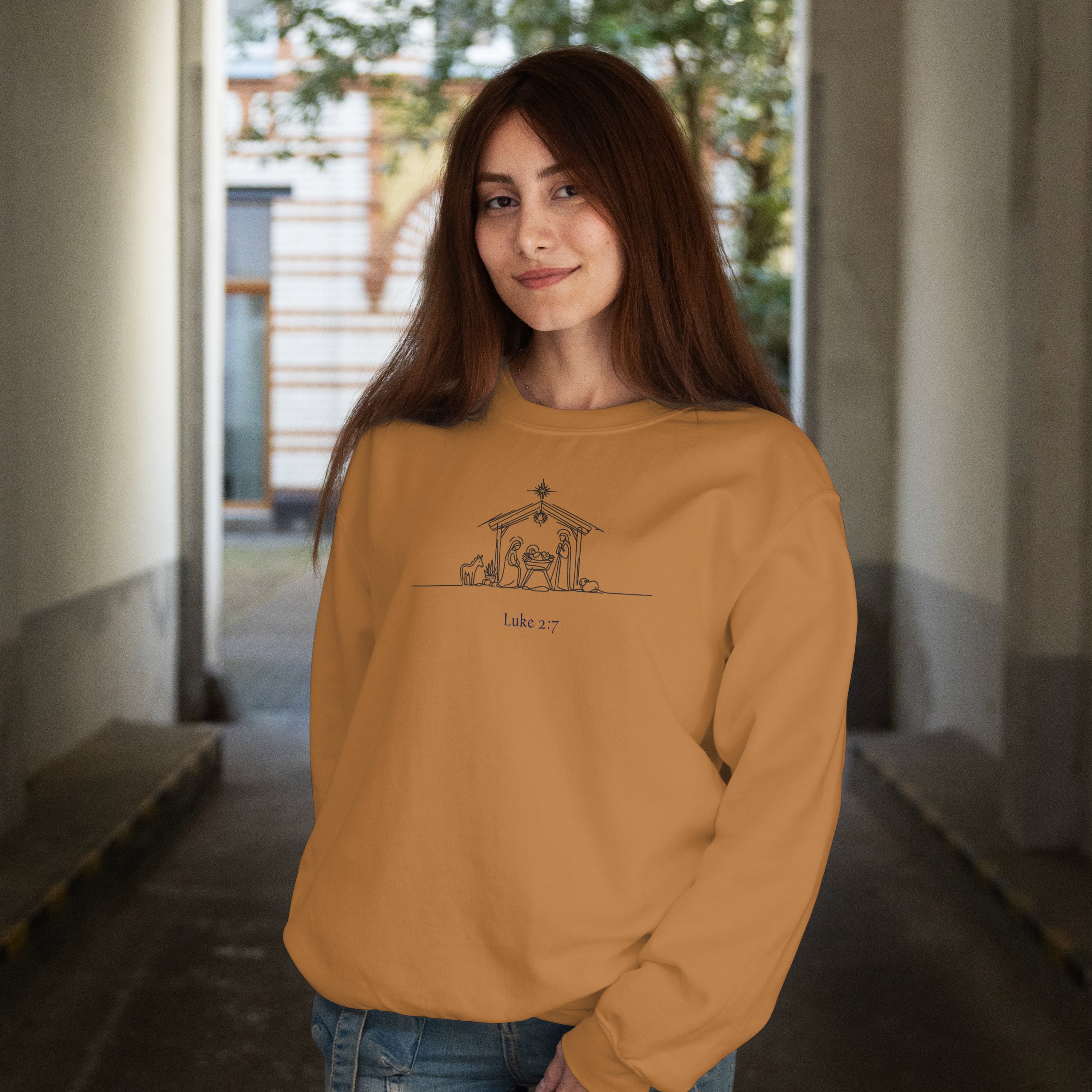 Luke 2:7 Sweatshirt (Made in the USA)
