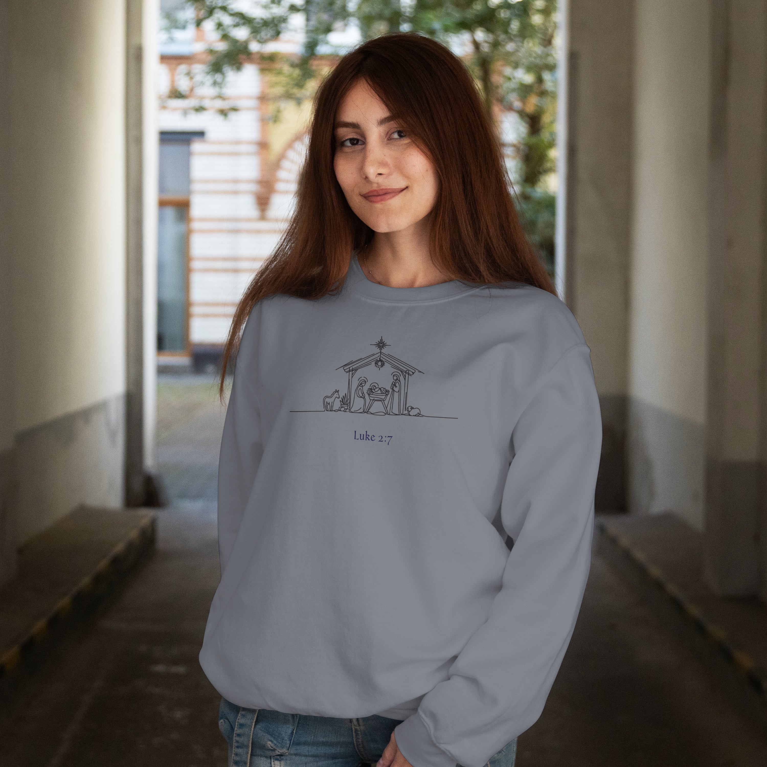Luke 2:7 Sweatshirt (Made in the USA)