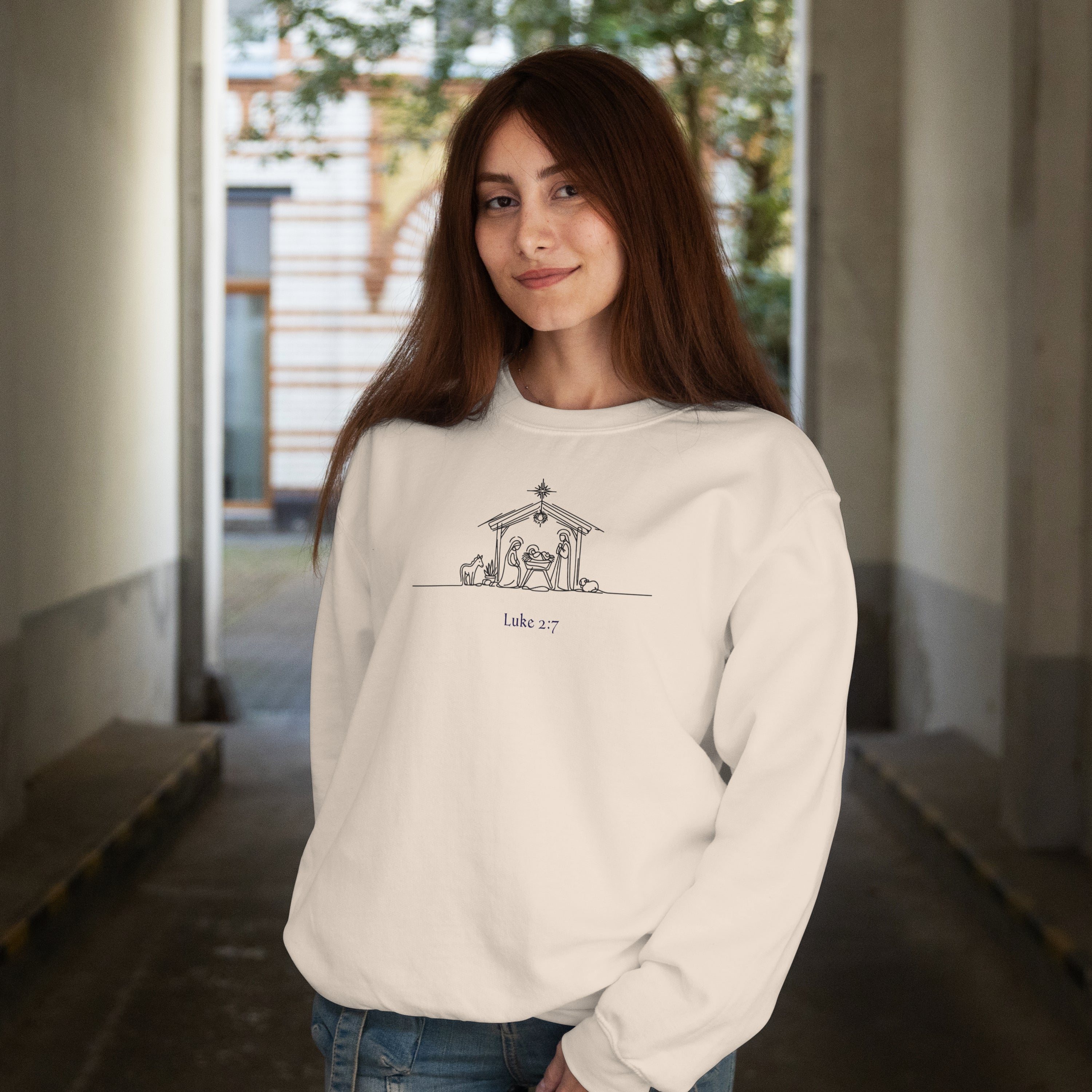 Luke 2:7 Sweatshirt (Made in the USA)