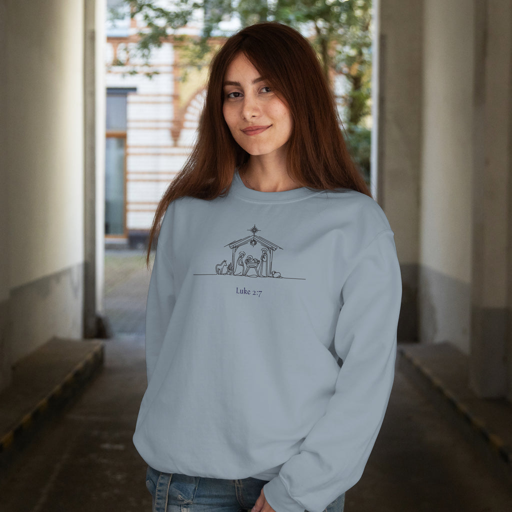 Luke 2:7 Sweatshirt (Made in the USA)