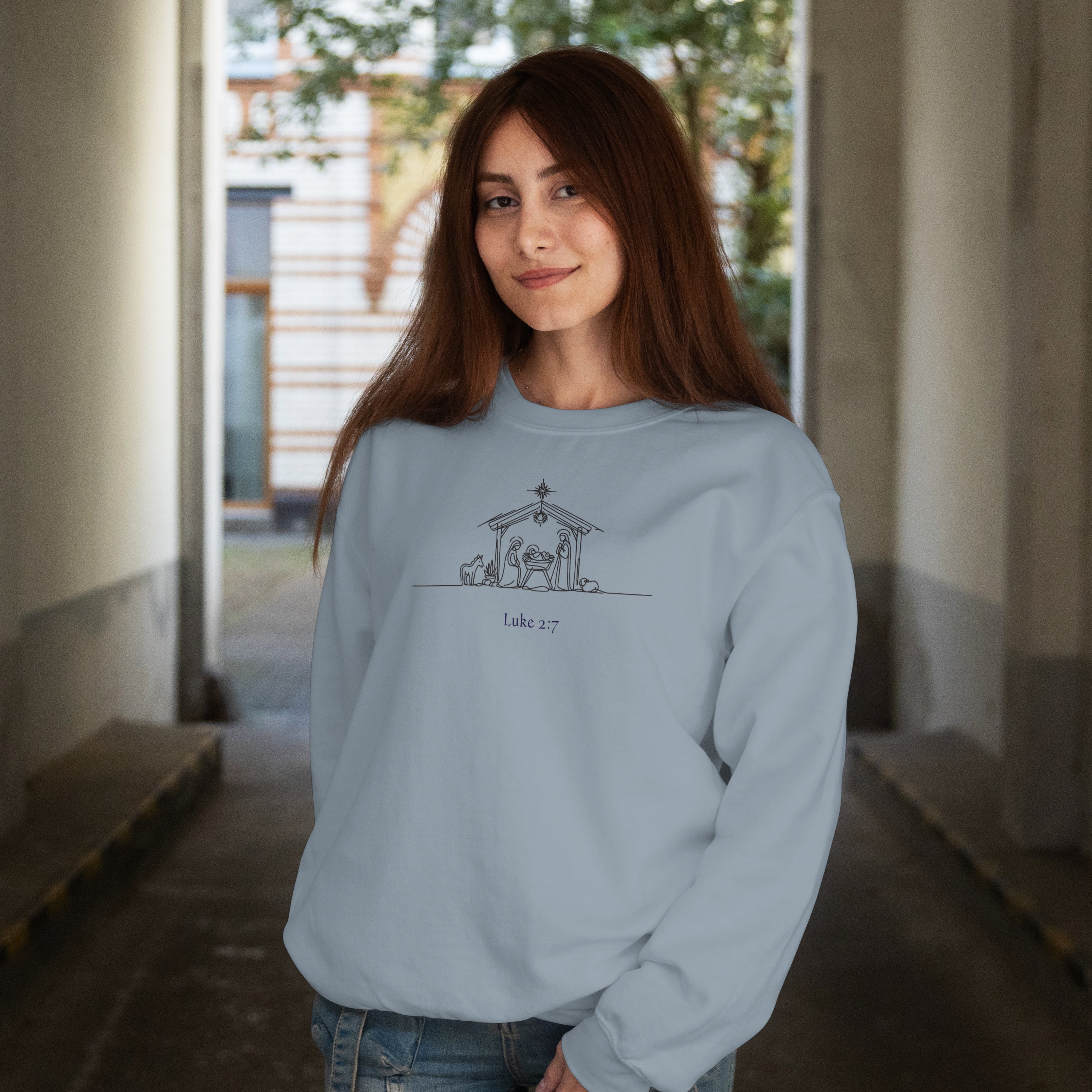 Luke 2:7 Sweatshirt (Made in the USA)