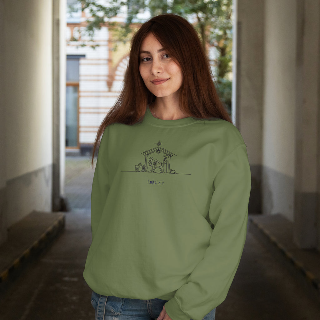 Luke 2:7 Sweatshirt (Made in the USA)