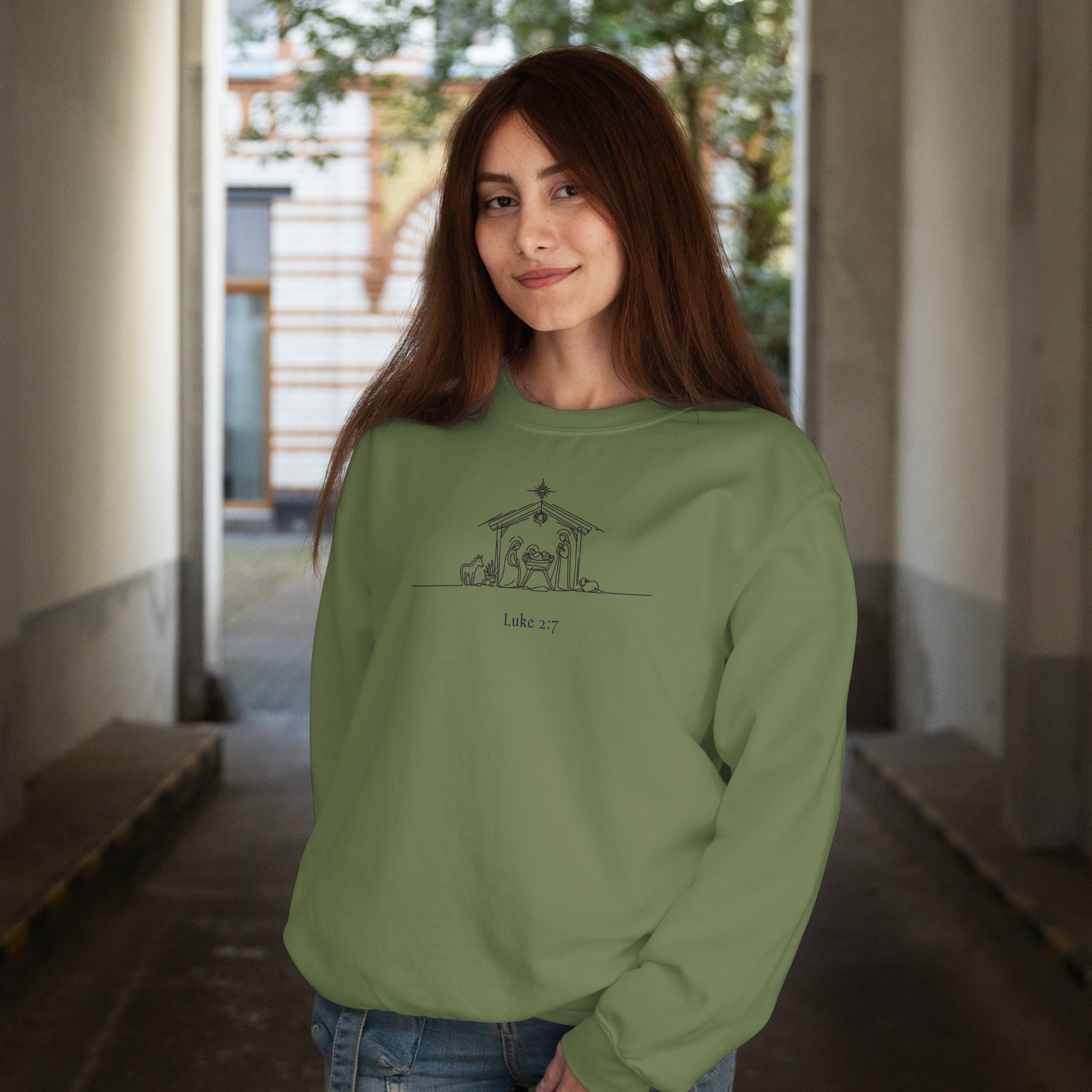 Luke 2:7 Sweatshirt (Made in the USA)