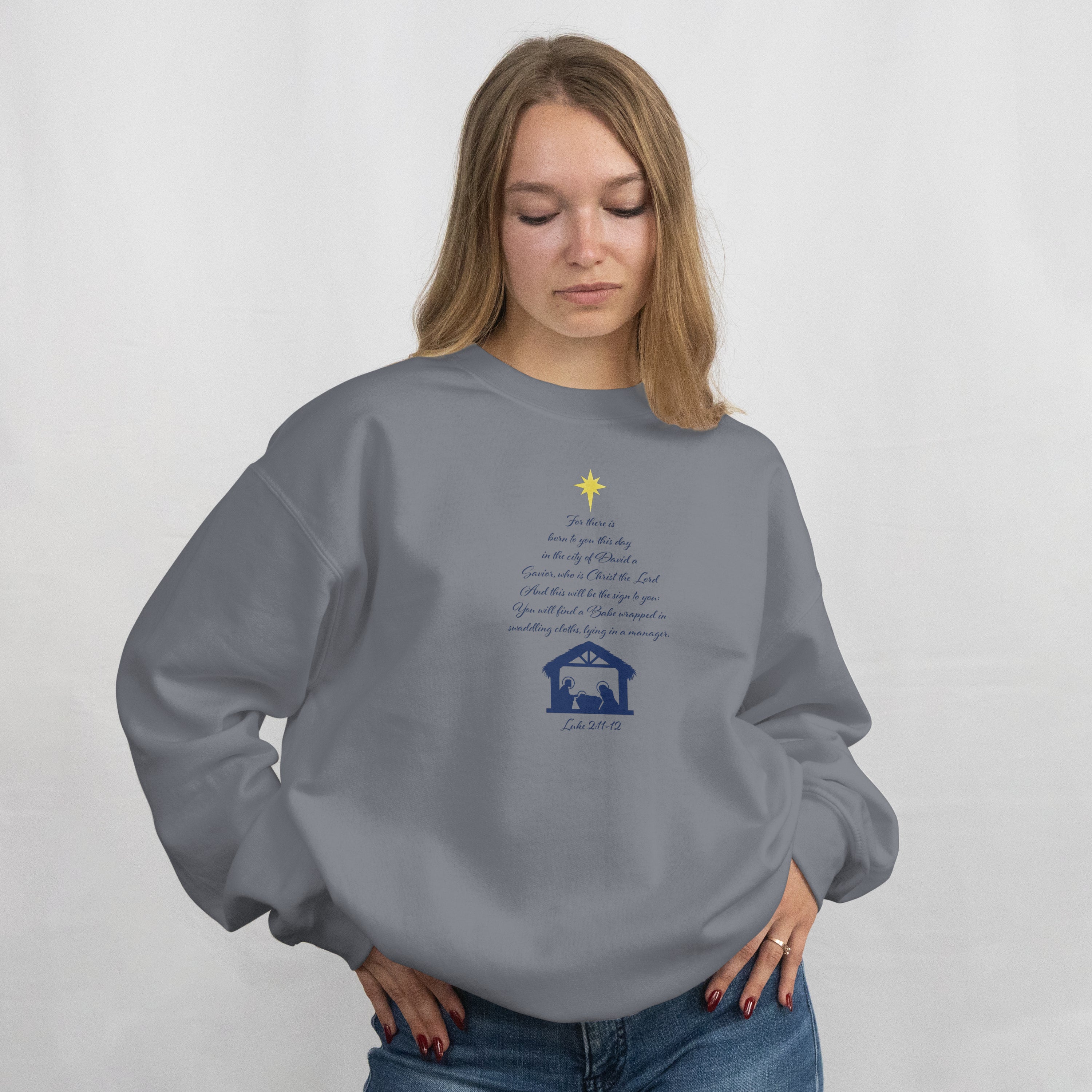Luke 2:11-12 Sweatshirt (Made in the USA)