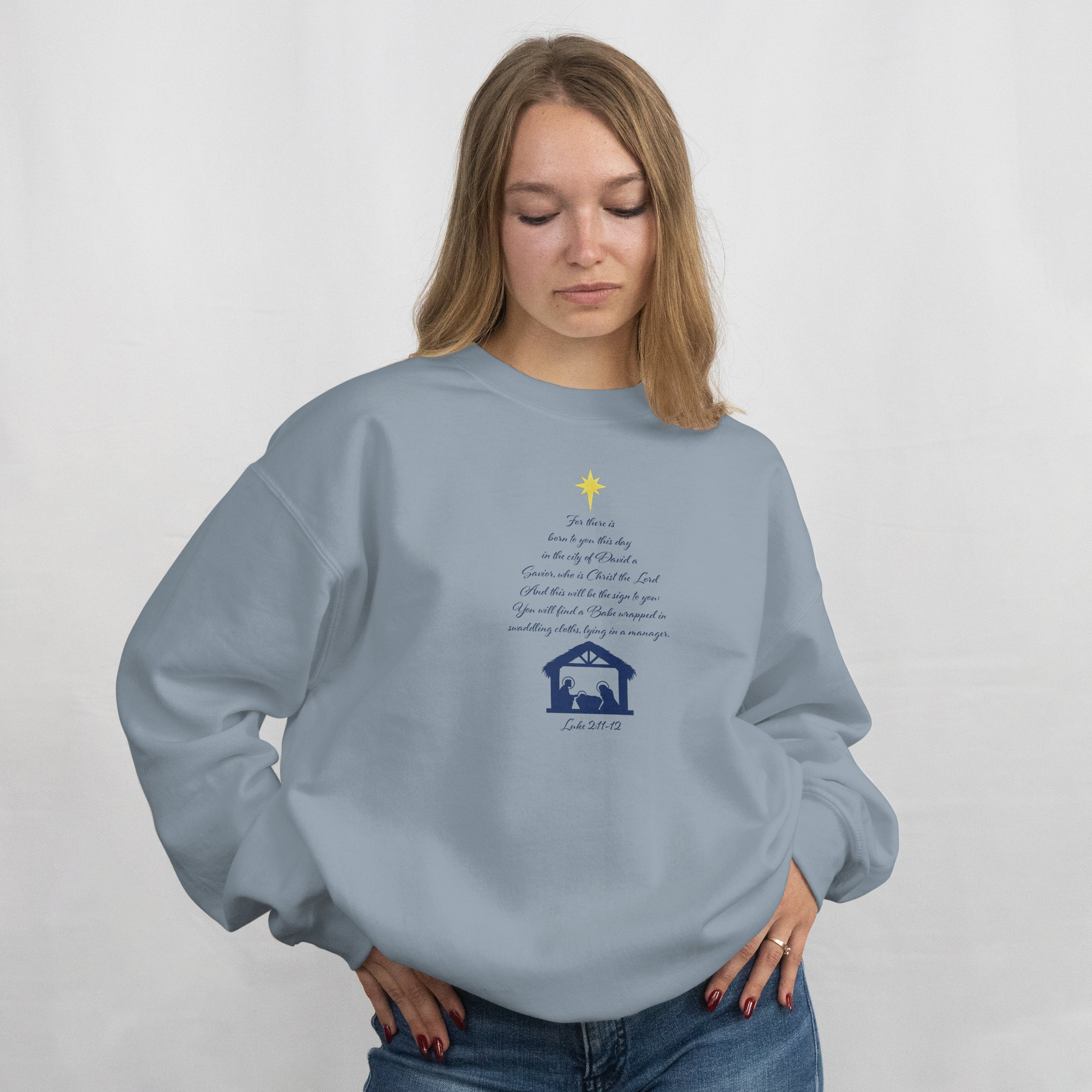 Luke 2:11-12 Sweatshirt (Made in the USA)