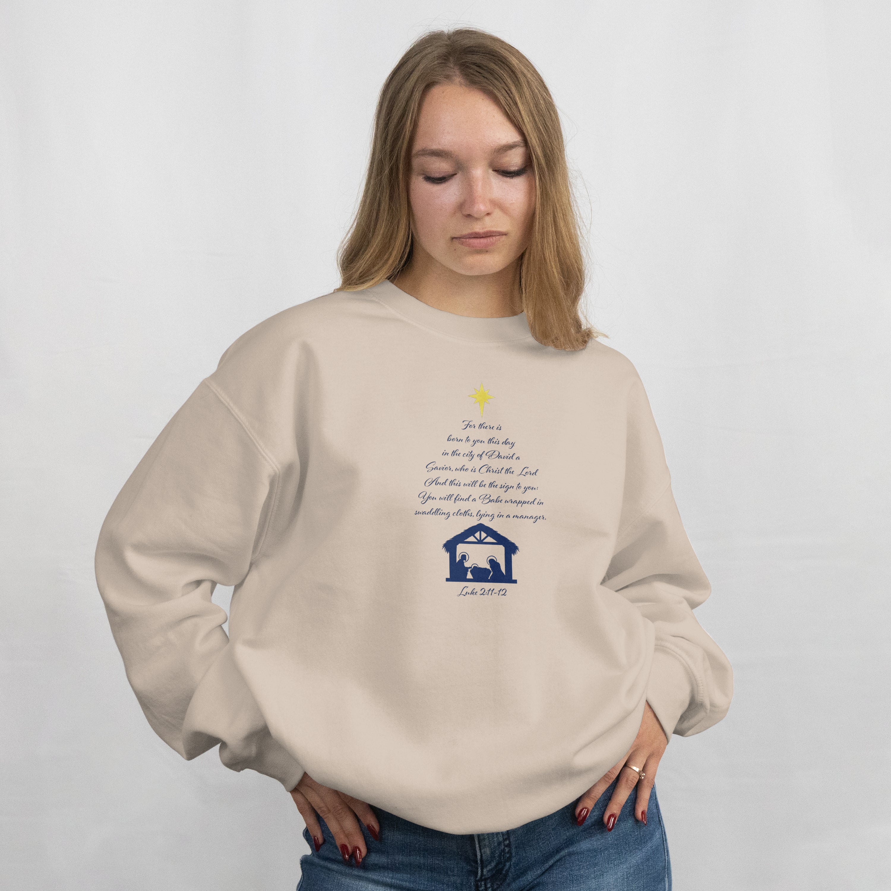 Luke 2:11-12 Sweatshirt (Made in the USA)