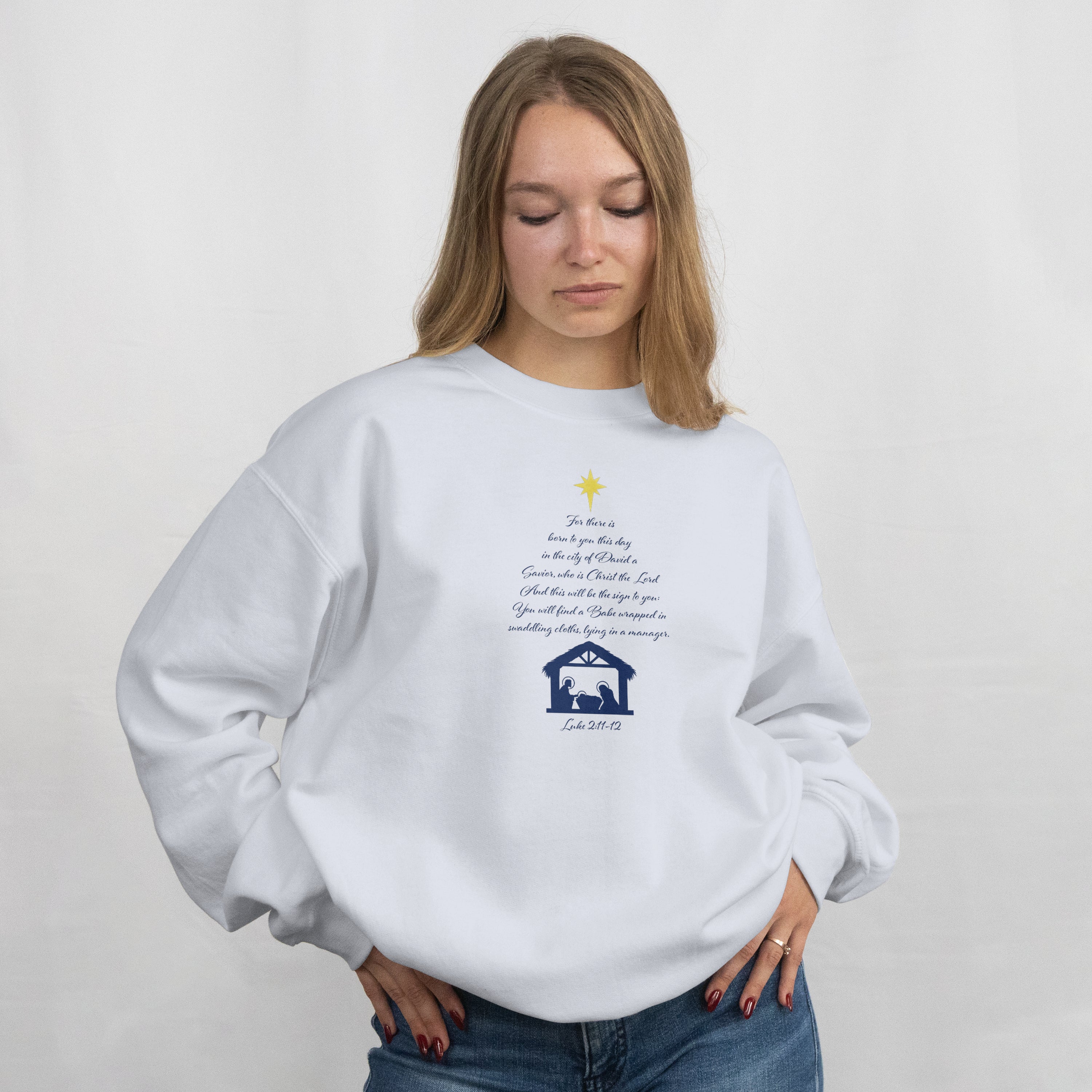 Luke 2:11-12 Sweatshirt (Made in the USA)